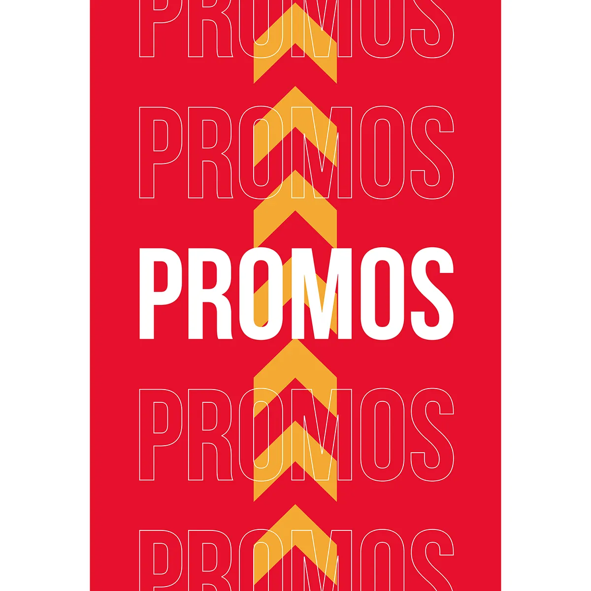 Affiche PROMOS rouge/jaune 80 x 115 cm – papier ½ mat 190g - Affichage vitrine - Affiches Soldes