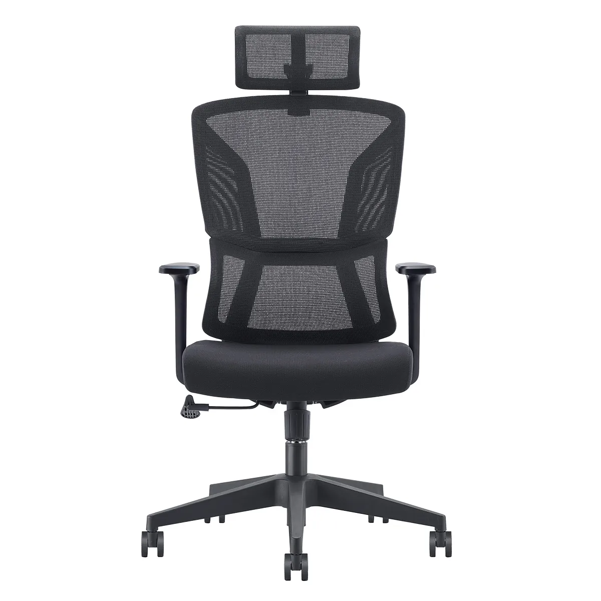 Fauteuil de bureau ergonomique haut dossier avec appui‑tête 520 Noir - Dossier résille, soutien lombaire, charge 110 kg - Sièges de bureaux