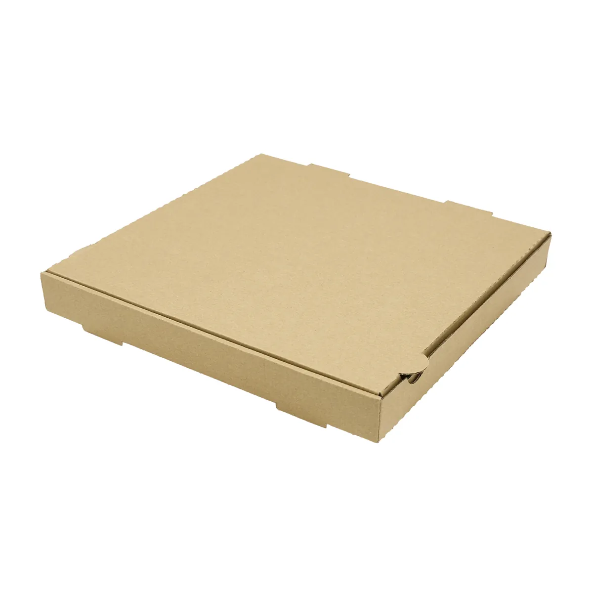 Boîte à pizza carton kraft brun neutre 33 x 33 x 4 cm – Lot de 100 - Emballage snacking