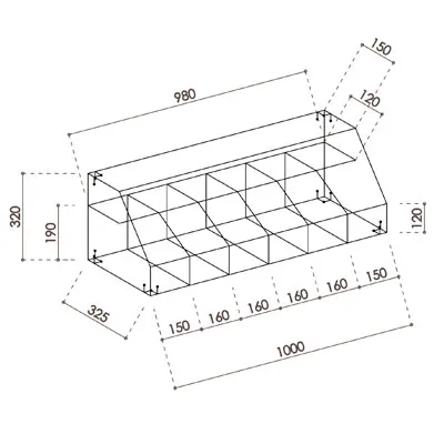 Vitrine confiserie verre 6 cases et 1 tablette 100 x 30 x 32 cm - Vitrines alimentaires-1