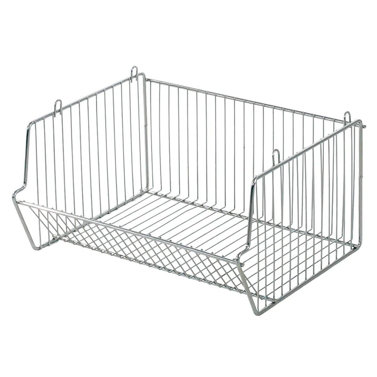 Corbeille fil empilable 49 x 40 x 25 cm zingué - Panier fil métal - Corbeilles fil