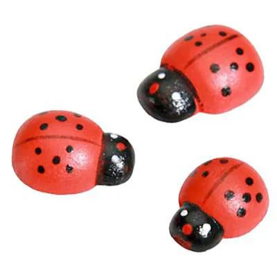 Petite coccinelle en bois autocollantes 1,8 cm - Mini coccinelle - Paquet de 80 - Accessoires et Objets déco