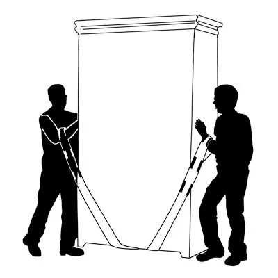 Sangle de déménagement 200kg avec poignée renforcée polyester 2,50 m - Lot de 2 - Accessoires de déménagement-1