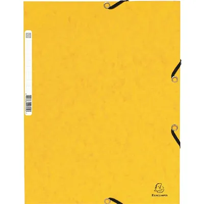Chemise à élastiques 3 rabats cartonnée 24x32cm, jaune - Chemises à élastique, Chemises dossier