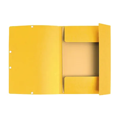 Chemise à élastiques 3 rabats cartonnée 24x32cm, jaune - Chemises à élastique, Chemises dossier-1