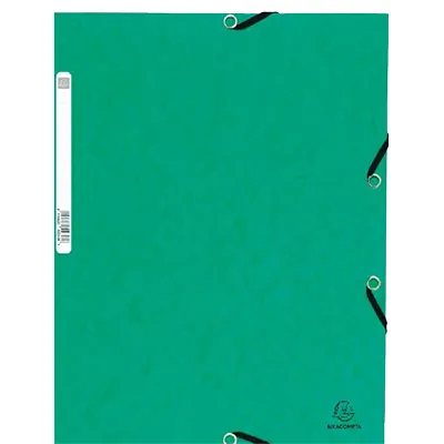 Chemise à élastiques 3 rabats cartonnée 24x32cm, vert - Chemises à élastique, Chemises dossier