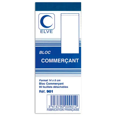 Bloc commerçant 100 feuillets 6 x 14 cm - Lot de 10 - Blocs vendeur, Blocs commande