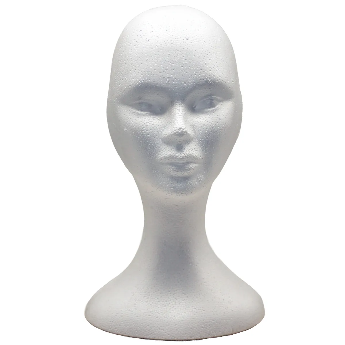 Tête mannequin femme polystyrène H 34 cm - Tête pour perruque, chapeau - Blanc - Têtes-2