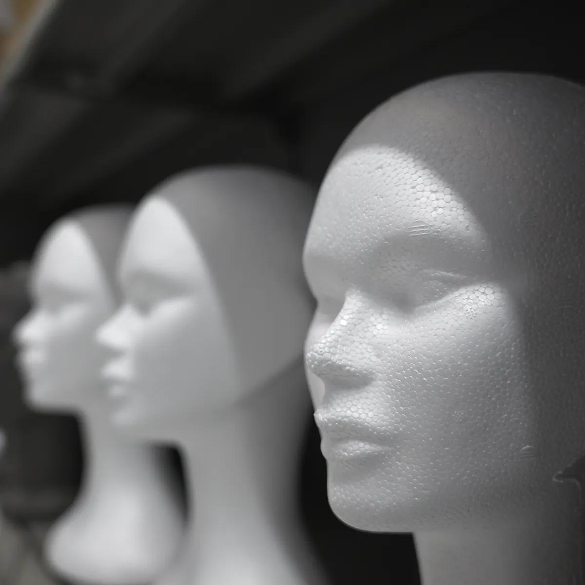 Tête mannequin femme polystyrène H 34 cm - Tête pour perruque, chapeau - Blanc - Têtes-6