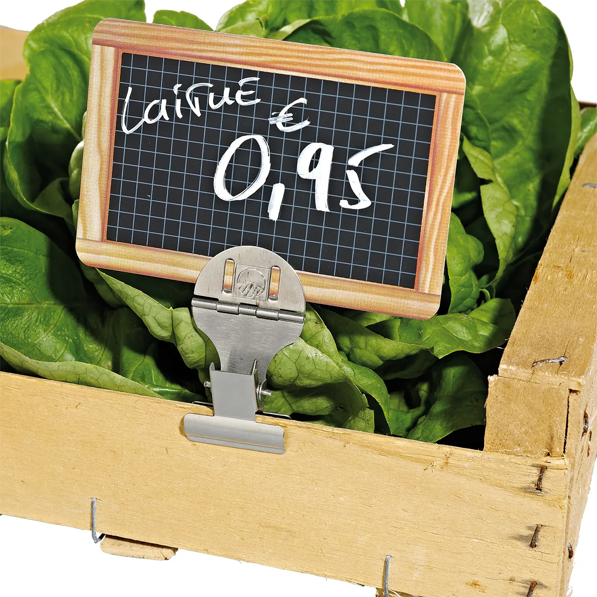 Pince murale double métal - Porte-étiquettes à poser-1