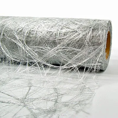 Chemin de table Sizoweb 60 cm x 25 m - Chemin de table intissé - Argent - Chemins de table jetables, Sets de table papier-1