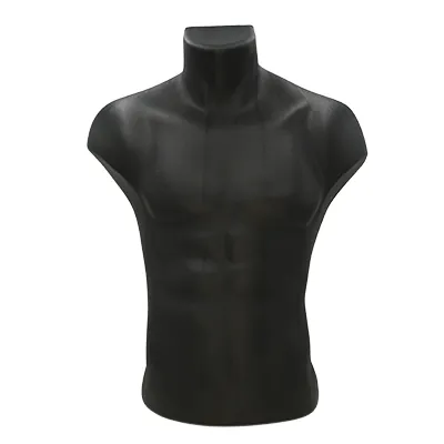 Buste homme plastique H 60 cm - Torse homme - Noir - Bustiers et fessiers-1