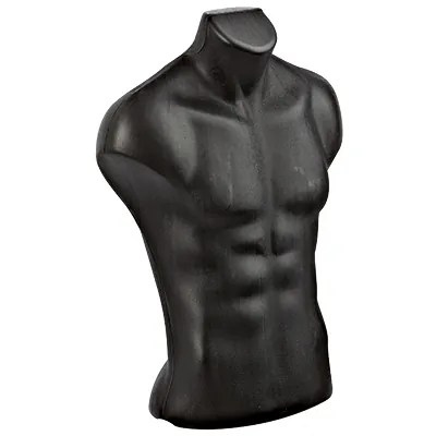 Buste homme plastique H 60 cm - Torse homme - Noir - Bustiers et fessiers