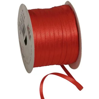 Ruban satin rouge double face 6 mm x 91 m - Ruban emballage cadeau - Rubans tissu, Cordons