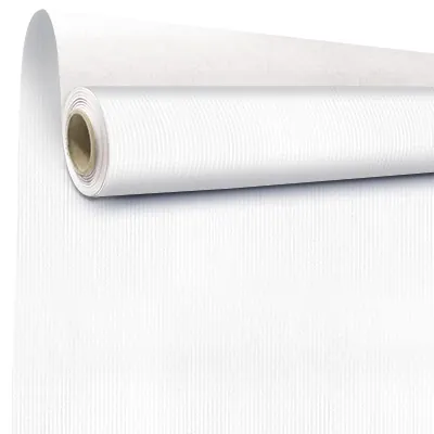 Papier cadeau kraft vergé blanc uni 80 cm x 100 m 60 g/m² – le rouleau - Papiers cadeaux unis