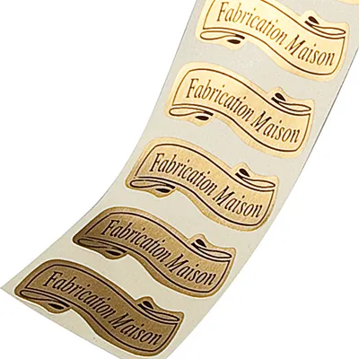 Étiquettes cadeaux adhésives Fabrication maison Or 36 x 12 mm - Boîte de 1000 - Étiquettes cadeaux adhésives-1