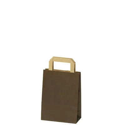 Sacs cabas kraft  - Sacs kraft couleur poignées plates