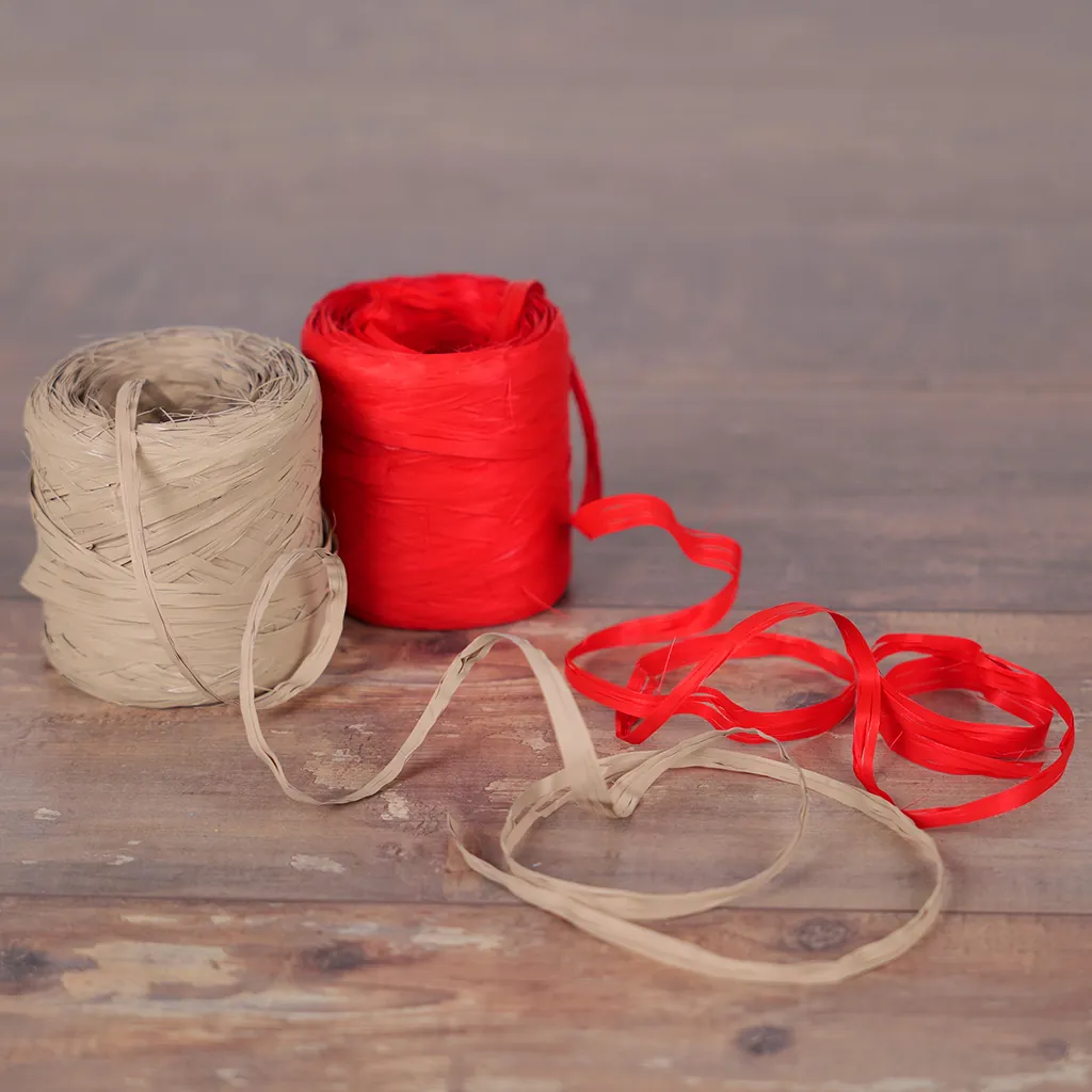 Raphia synthétique rouge - Bobine de 200m - Raphias-1