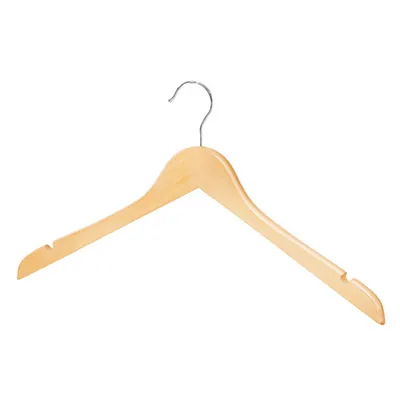 Cintre bois naturel avec encoches 44,5 cm - Cintre chemise - Cintre robe - Lot de 90 - Cintres bois