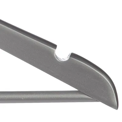 Cintre bois argent avec barre et encoches 44,5 cm - Cintre chemise - Cintre costume - Lot de 3 - Cintres bois-1