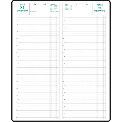 Agenda journalier euro/cents 2026 13,5 x 34 cm noir - Exacompta - Agendas-Répertoires-1