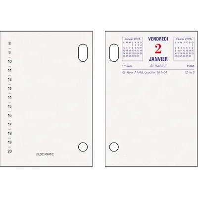 Bloc de bureau éphéméride 2026, Bloc-pratic Exacompta Forever® date à droite - Calendriers professionnels