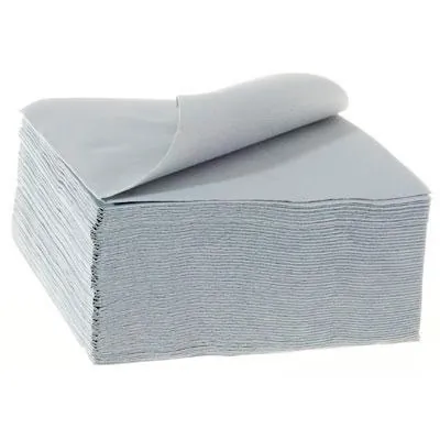 Serviette Celisoft non tissée 40 x 40 cm - Serviette jetable - Serviette de table papier - Gris - Paquet de 50 - Serviettes jetables, Serviettes cocktails