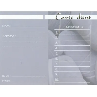 Carte fidélité client pour SPA, instituts de beauté et salons de coiffure 8,5 x 5,5 cm - Lot de 100 - Bons cadeaux-1