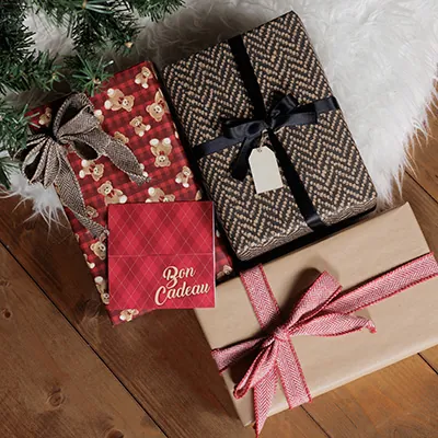 Papier cadeau Tricot - Papiers cadeaux kraft à motifs-4