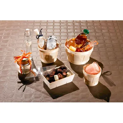 Panier bois rond ø 16 x H 9,4 cm - Bourriche bois - Corbeille bois - Lot de 30 - Paniers bois, Caisses bois-4