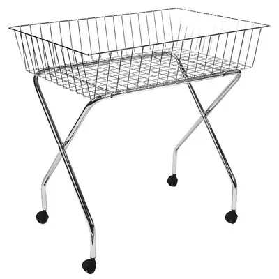 Bac soldeur sur pied métal chromé 95 x 65 x 95 cm - Soldeur corbeille - Bac de fouille - Bacs soldeurs, Bacs de fouille