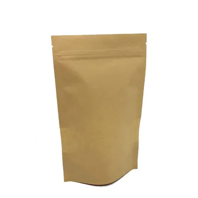 Sachet kraft fermeture par zip 750 ml 16 + 4 x H 26 cm - Paquet de 50 - Sachets doypacks-1