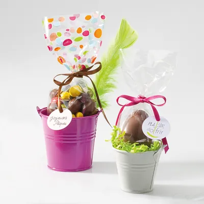 Mini-Seau en zinc ø 6 x 5,7 cm - Petit seau à garnir déco - Rose fuchsia - Paquet de 10 - Accessoires et Objets déco-1