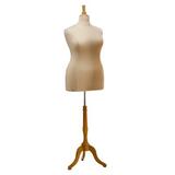 Mannequin couture femme - buste couture femme grande taille XXXL, pied tripode, beige