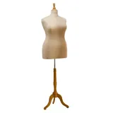 Mannequin couture femme - buste couture femme grande taille XXXL, pied tripode, beige