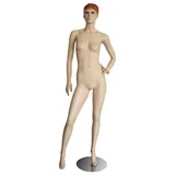 Mannequin femme, cheveux sculptés, main gauche sur la hanche