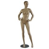 Mannequin femme afro, cheveux sculptés, mains sur les hanches