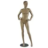 Mannequin femme afro, cheveux sculptés, mains sur les hanches