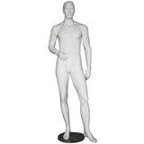 Mannequin homme, cheveux sculptés, bras droit plié