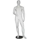 Mannequin homme, cheveux sculptés, bras droit plié