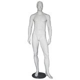 Mannequin homme, cheveux sculptés, bras le long du corps