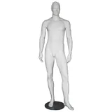 Mannequin homme, cheveux sculptés, bras le long du corps