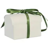 Coffre à dragées carton blanc 7 x 4,5 x 5,2 cm - Contenant dragées - Paquet de 10