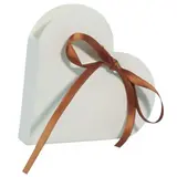 Contenant dragées coeur blanc 6,5 x 1,5 cm carton - Paquet de 10