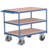 Chariot plateau 3 surfaces force lourde 500 kg 139 x 80 x 90,5 cm - Servante d'atelier 3 plateaux - Chariot de manutention