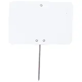 Étiquette blanche vierge avec pique inox 12 x 8 cm PVC - Lot de 10