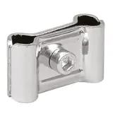 Fixation grille à grille pour présentoir grille 34 x 25 mm métal chromé - Lot de 4