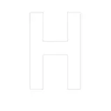 Lettre adhésive H 90 mm PickUp Mono Nobel – Blanc - Lettrage adhésif