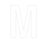 Lettre adhésive M 90 mm PickUp Mono Nobel – Blanc - Lettrage adhésif