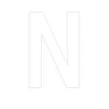 Lettre adhésive N 90 mm PickUp Mono Nobel – Blanc - Lettrage adhésif